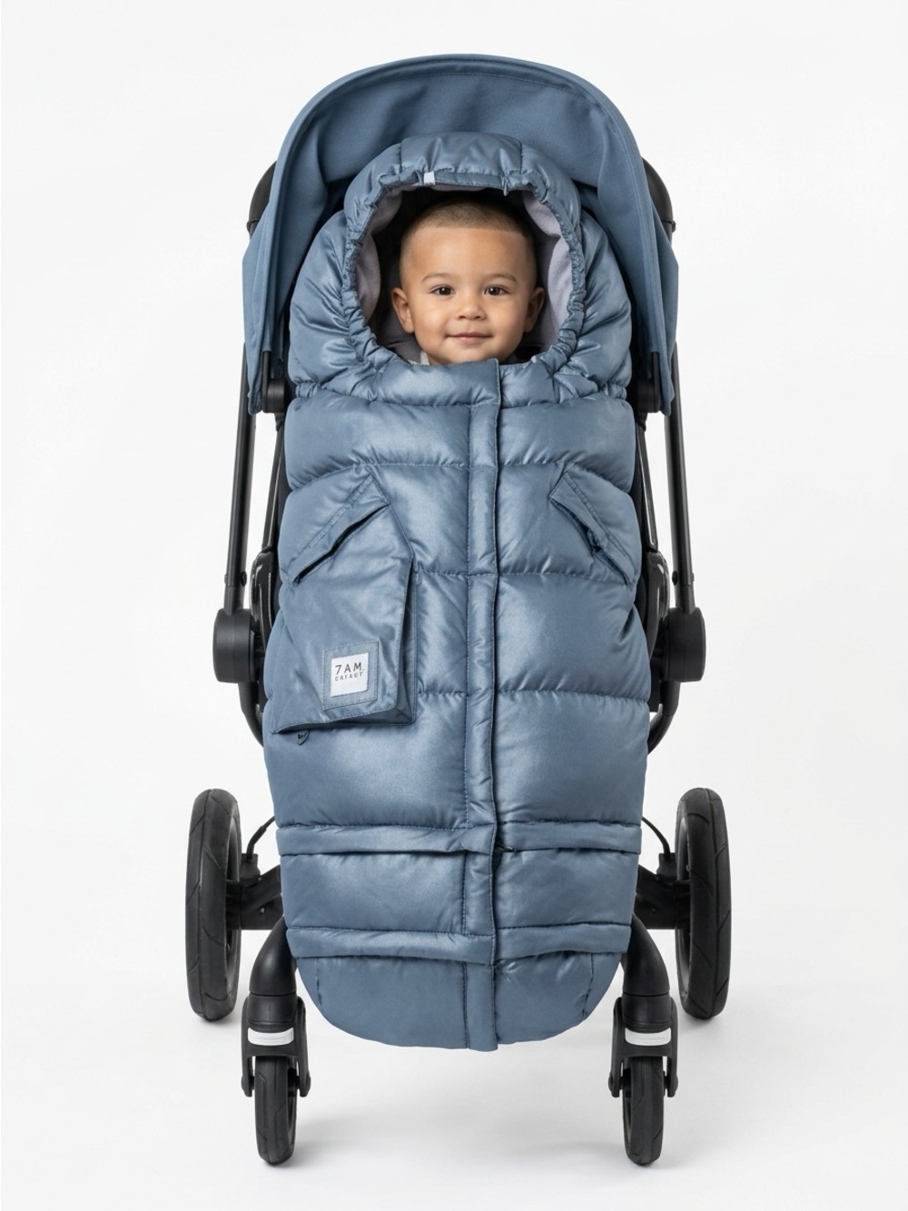 7 A.M. Enfant Blanket 212 Evolution Footmuff Nylon Slate Blue 0-4T